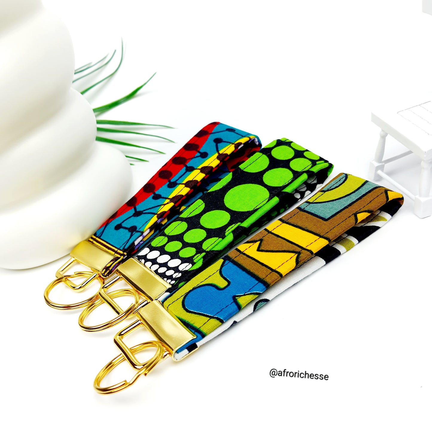 African print fabrics wristlet keychain / Key fobs keychain