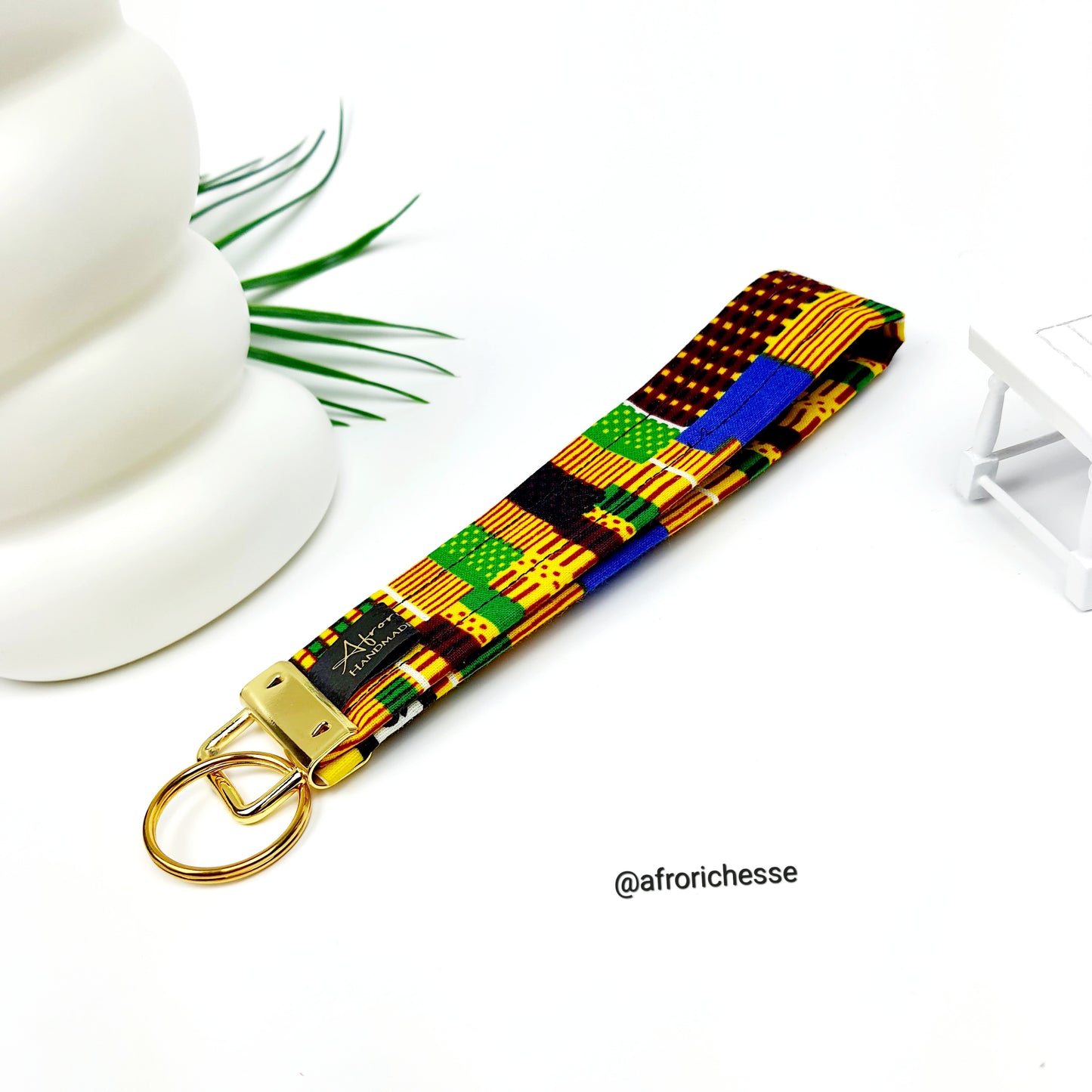 African prints fabrics Wristlet keychain / Key fobs keychain