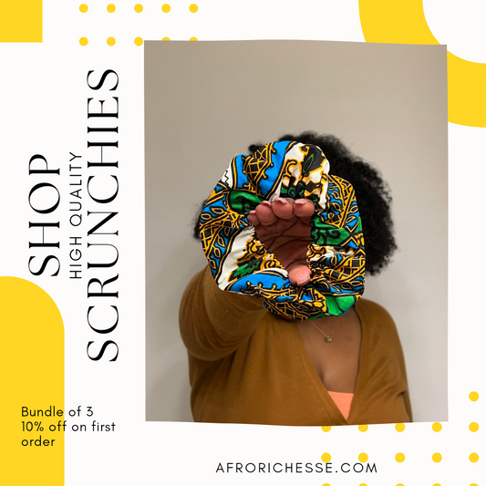 African print scrunchies (bundle of 3)/ hair ties.